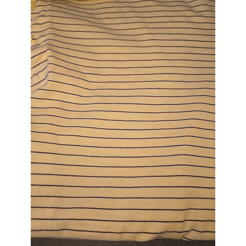 Vintage Greg Norman Collection Polo Shirt Mens XL Striped Cream Black  Cotton - Picture 11 of 12